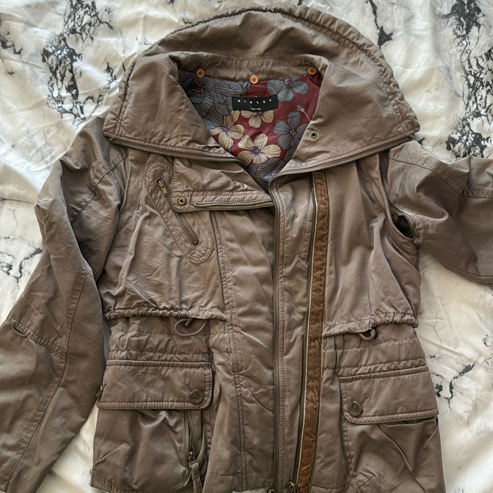 Small SISLEY TRADE MARK Jacket Vest adjustable sleeves with zipper